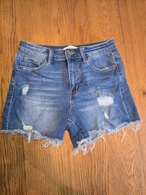 Flying Monkey High Rise Distressed Cut Off Denim Shorts Size 28 Y3015